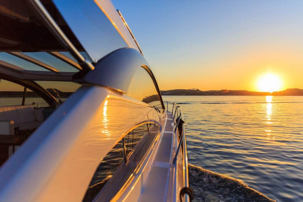Sunset from a Luxury Motor Yacht